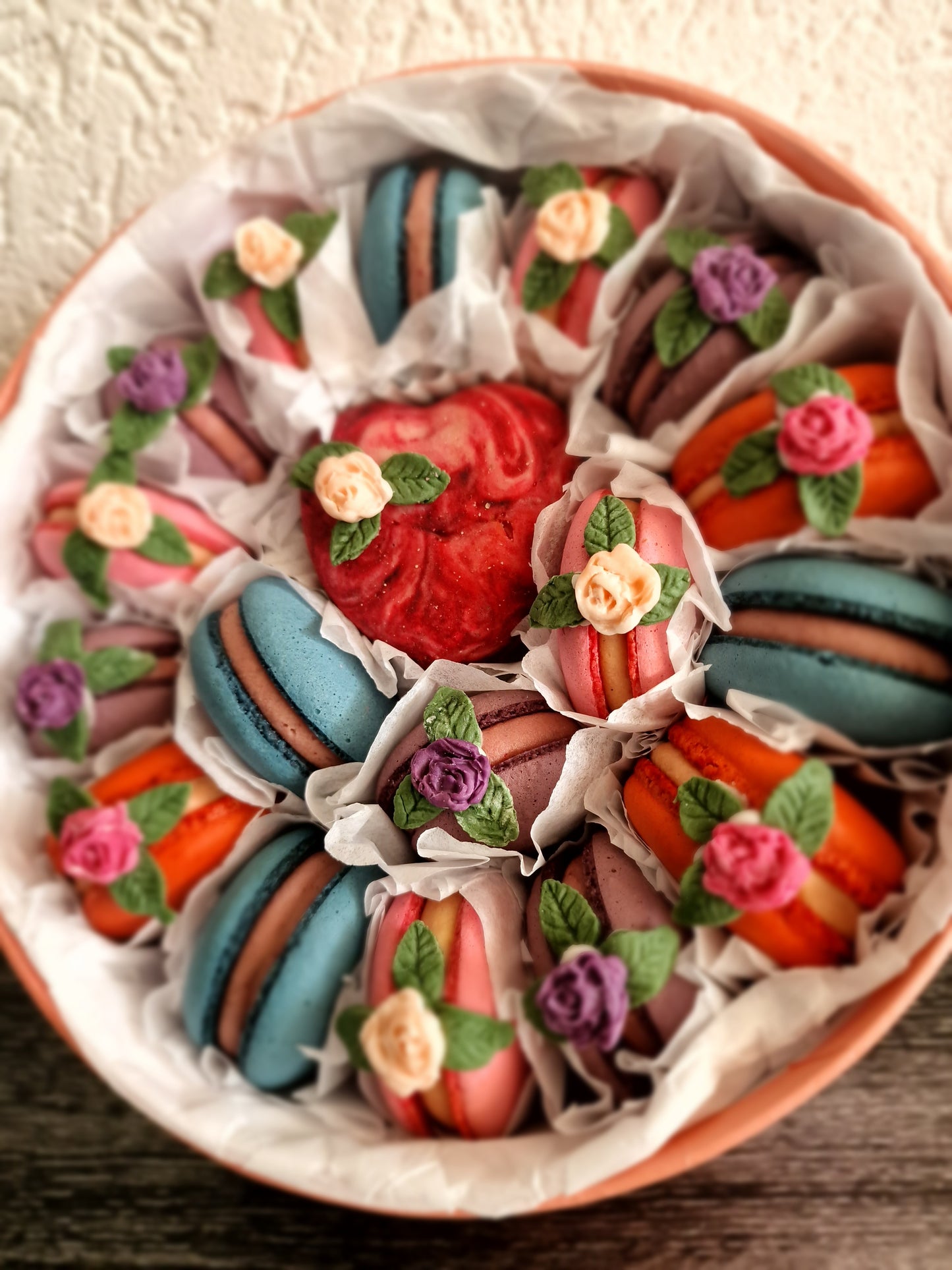 15 rijkgevulde vegan/glutenvrij, lactosevrije macarons naar keuze