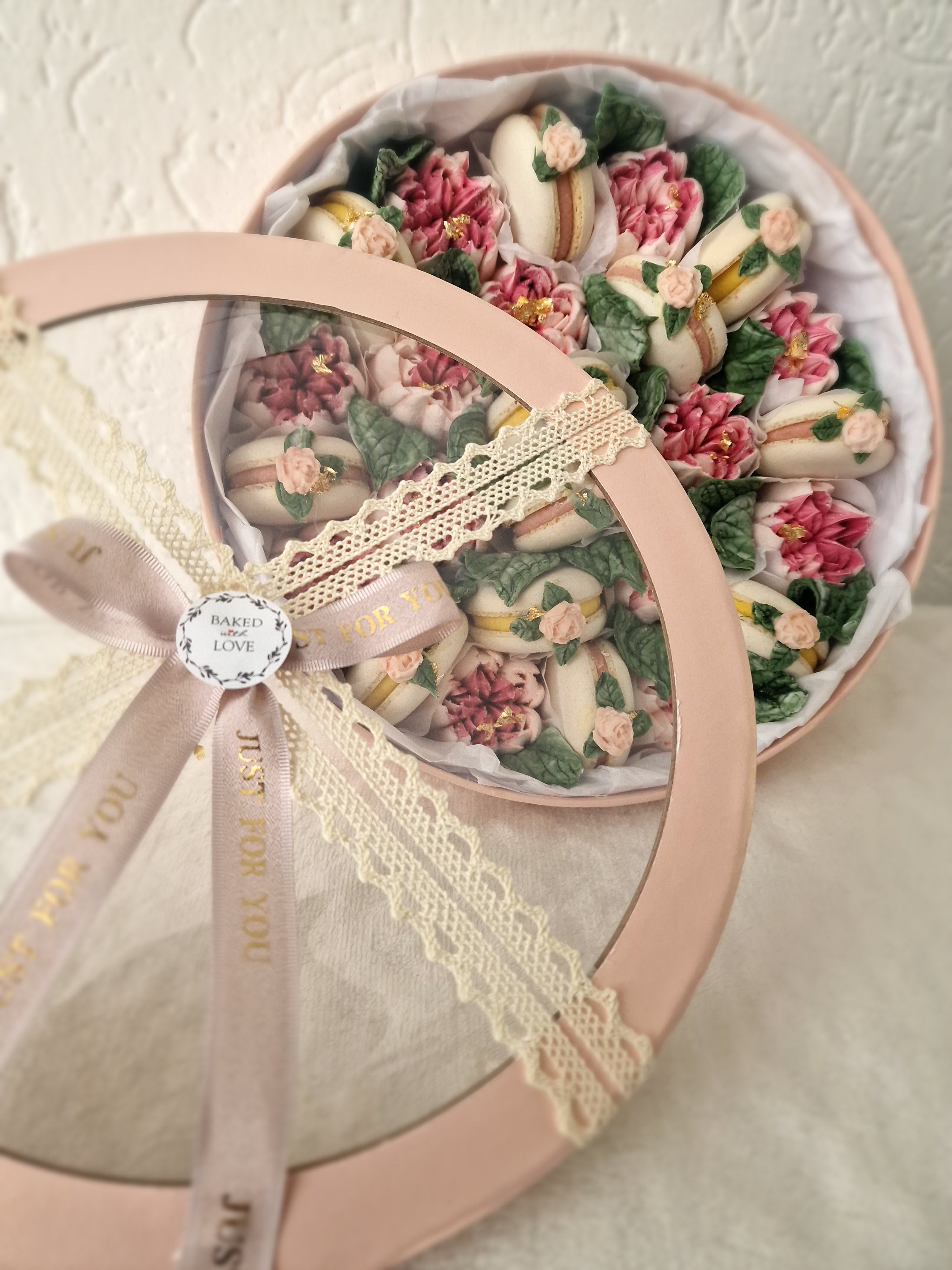 Aya - Luxe macaron, marshmallow geschenkbox -