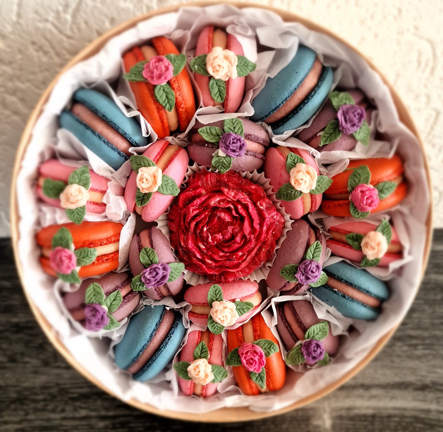 15 rijkgevulde vegan/glutenvrij, lactosevrije macarons naar keuze