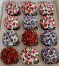 XL cupcakes, rijkgevuld en gedecoreerd met zefir bloemen