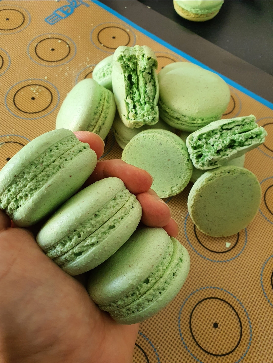 15 Macarons ongevuld (30 schelpen).